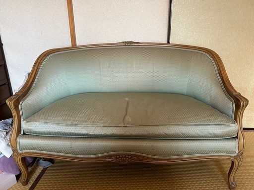 フランスアンティーク　フレンチ2シーターソファ