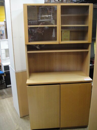 ★注意事項をご確認ください。　閉店セール中につき、通常特価29,678円より70％引きの8,903円!　無印良品（良品計画）　木製　カップボード　タモ材　レンジボード　家電ボード　レンジ台　食器棚