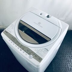 ID:sg218523 東芝 TOSHIBA 洗濯機 一人暮らし 中古 2021年製 全自動洗濯機 6.0kg グランホワイト 送風 乾燥機能付き AW-6GM1  【リユース品：状態C】【送料無料】【設置費用無料】