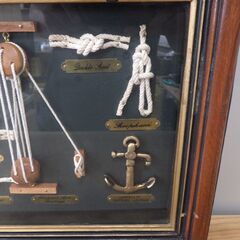 アンカー 他 船 用具 ミニチュア 額装 セーラーズノット 現状品の画像