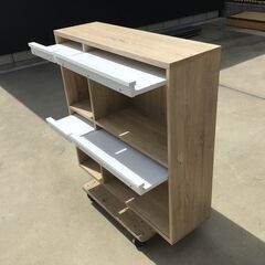 78 【美品】ディスプレイラック ブックスタンド付き② 高さ91㎝ 横幅 92㎝ 奥行34㎝ カラーボックス 収納ボックス の画像