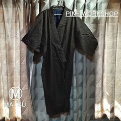 着物 単衣 和服 着物 茶 ✕青 ブラウン メンズ