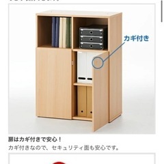 2列3段 木製キャビネット 扉付き 鍵付き  アジャスター付き 幅800×奥行420×高さ1067mm セルボ  
ホワイトの画像