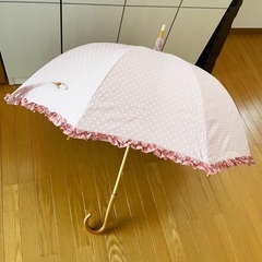 日傘  日よけ   ベルメゾン  水玉  ピンクの画像