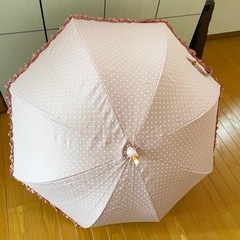 日傘  日よけ   ベルメゾン  水玉  ピンクの画像