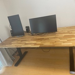 FLEXISPOT スタンディングデスク 電動式昇降デスク E7B アカシア天板付き