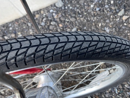 折りたたみ自転車 20インチ 赤 6段変速 a.n.design works カギ ライト カゴ付き 札幌市東区中沼町