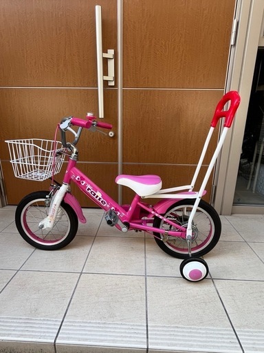 ピンク 幼児用自転車 スチール製 バスケット付き 14インチ