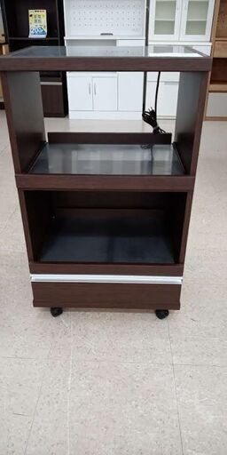 ★店長特別値引き★ 株式会社フナモコ フナモコ　レンジ台 ブラウン H99×D45×W60 クリーニング済み TJ8721