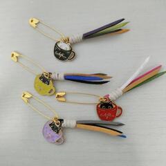 None スエード紐 ゼッケンピン( カップねこ )現品限り