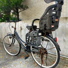 チャイルドシート付き自転車の画像