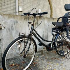 チャイルドシート付き自転車の画像
