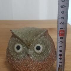 ふくろう赤石肌   置物   陶器の画像