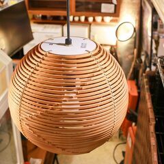 【武蔵小山店】  yamagiwa 町田悟 ビンテージ ヤマギワ ペンダントライト 和モダン 竹 編み ジャパニーズモダン 検）柳宗理 天童木工 ヴィンテージ 天井照明　ライト　ランプ　レトロ　japan vintage の画像