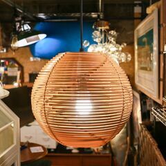 【武蔵小山店】  yamagiwa 町田悟 ビンテージ ヤマギワ ペンダントライト 和モダン 竹 編み ジャパニーズモダン 検）柳宗理 天童木工 ヴィンテージ 天井照明　ライト　ランプ　レトロ　japan vintage の画像