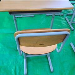 【極美品/在庫9セット】学校机 高さ調整可能 学習机 勉強机 学習塾 自習机 机 学童 幼児 小学生 中学生 高校生 デスク チェアの画像