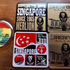 シンガポールのコースター&コンパクト鏡