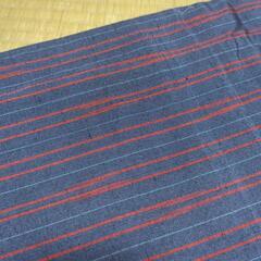 着物　夏用　赤と青　ストライプ　ハンドメイド　リメイクの画像