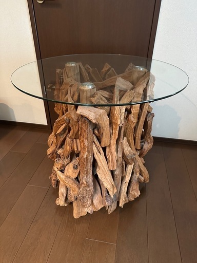 カナダ直輸入　ガラステーブル