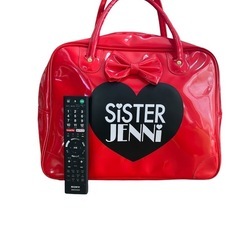 JENNI ジェニィ ★ ボストン トート バッグ お出かけ 宿泊 便利 エナメル 赤 美品の画像