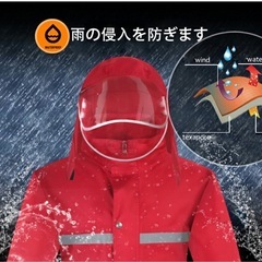 レインコート レインウェア レインスーツ 上下セット メンズ 通気メッシュ 防水 撥水 防汚 防風 バイザー付き 安全反射テープ付き 通学 通勤 バイク 自転車 アウトドア 登山釣り 男性用の画像