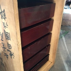 御膳、レトロ漆塗りの画像