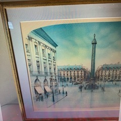 絵画 【真作真正証明書付き EA 作家保存分】ロルフ・ラフルスキー ヴァンドーム広場 直筆サイン 風景画 額装 リトグラフ シルクスクリーンの画像