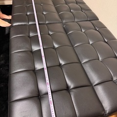 ソファーベッド　黒皮 の画像