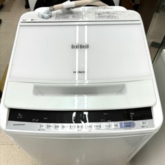 桐生店【現状品】j9-34 洗濯機 HITACHI 日立 BW-V80C 2019年製 ホワイト ※通電確認済み