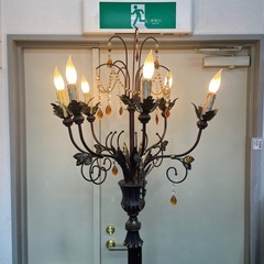 ☆フロアライト シャンデリア☆真鍮製 アンティーク ヴィンテージ ライト