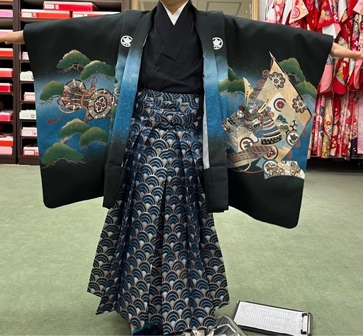 七五三　5歳男の子用　西陣織　子供袴セット