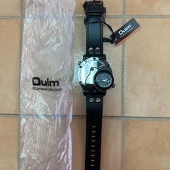 【新品】Oulm腕時計 ブラック ステンレススチールの画像
