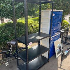 リサイクルショップどりーむ天保山店　No14434　スチールラック　メタルラック　頑丈　黒色　の画像