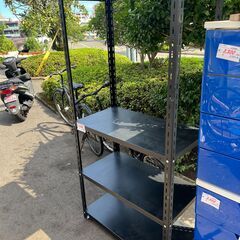リサイクルショップどりーむ天保山店　No14434　スチールラック　メタルラック　頑丈　黒色　の画像