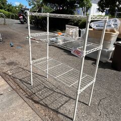 リサイクルショップどりーむ天保山店　No14445　メタルラック　スチールラック　オシャレホワイト　の画像