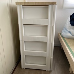 アイリスオーヤマ ウッドトップチェスト　4段ホワイトの画像