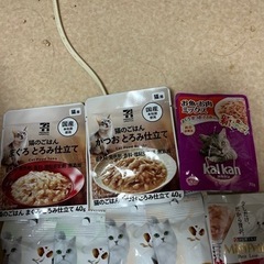 (受け渡し者決定済み！)猫のキャットフードとパウチ譲ります！の画像