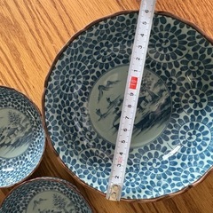 昭和レトロ【有田焼 深皿 小皿セット  唐草 和皿 食器】の画像