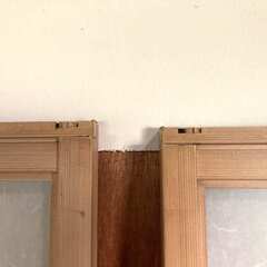 引違い障子戸　2枚セット　レトロな和風建具　ガラス入り　アルミ製の画像