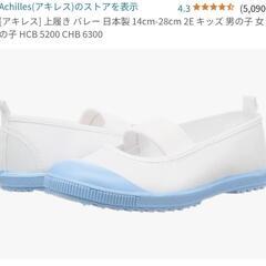 アキレス　上履きシューズ　17センチ　水色の画像