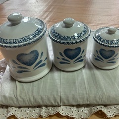 ブルーハート　陶器キャニスター