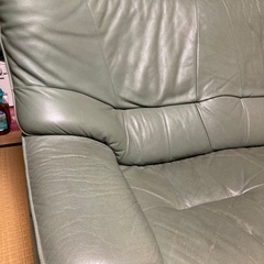 2人掛け　本革ソファの画像