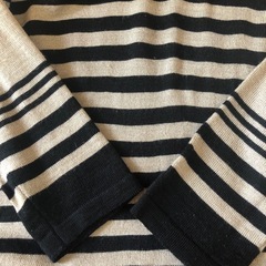 カットソー　ストール2点　チェニック　マフラー　長袖　スパンコール　ボーダー　ストライプの画像