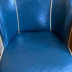ダイニングチェア　ブルー　フェイクレザーの画像