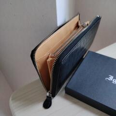 新品未使用  クロコダイル調 BLACK サイフ①の画像