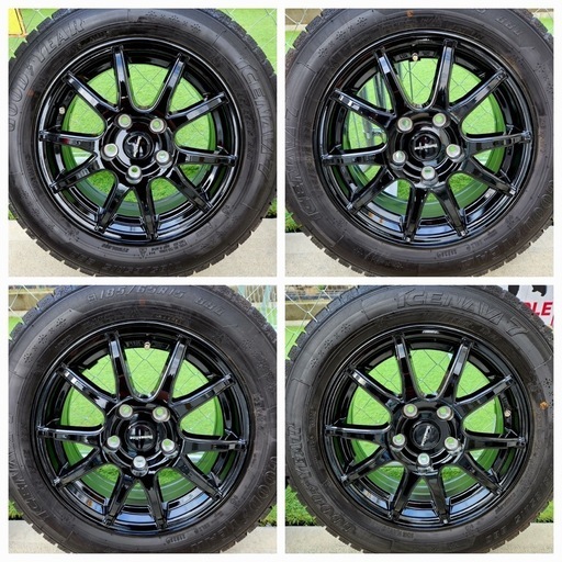 【2023年製、9-10分山】スタッドレスタイヤホイールセット185/65/R15