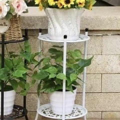 フラワースタンド2段 白の画像