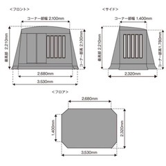 焚き火に強いTC素材 ロッジテントの画像