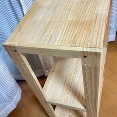 ニトリ製　木製ラック　2段　棚板可動　の画像