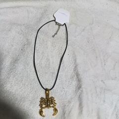 j→→→m40-2★黄金の蠍 華紋ハサミ スコーピオンK18GFゴールドネックレスレザー誕生日プレゼント旅行連休夏秋祭花火ギフト国内発送の画像